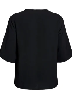 Bluse mit V-Ausschnitt und 3/4-Ärmeln