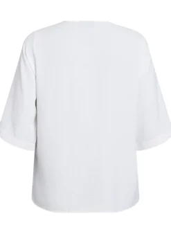 Bluse mit V-Ausschnitt und 3/4-Ärmeln