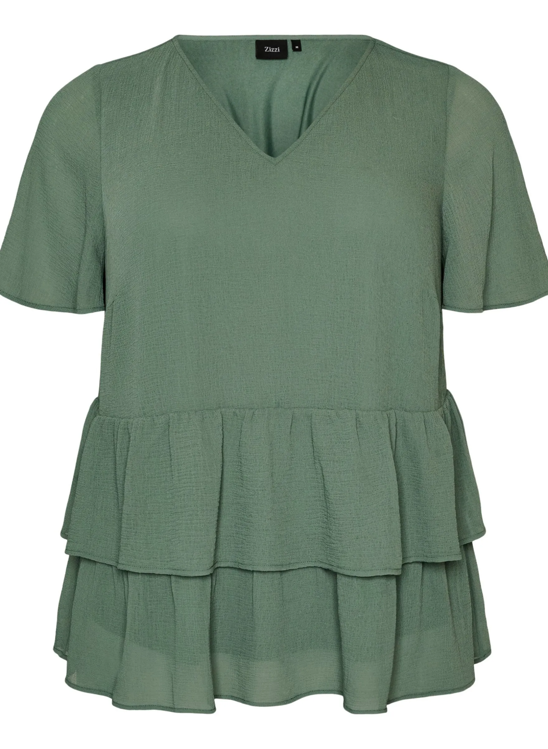 Bluse mit V-Ausschnitt und Rüschen