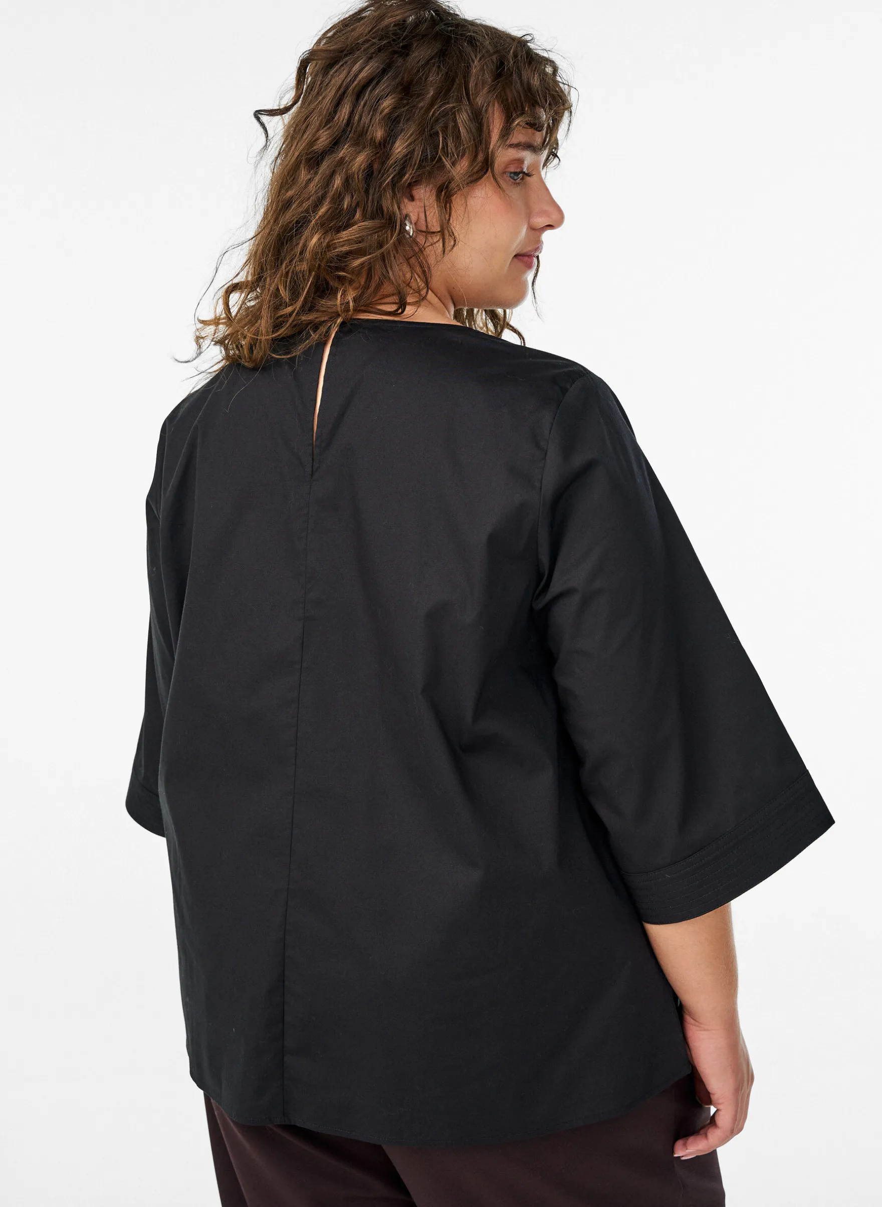 Bluse mit Ziernähten und 3/4-Ärmeln