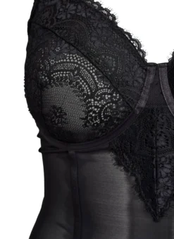 Body aus Mesh mit Spitze und Bügel