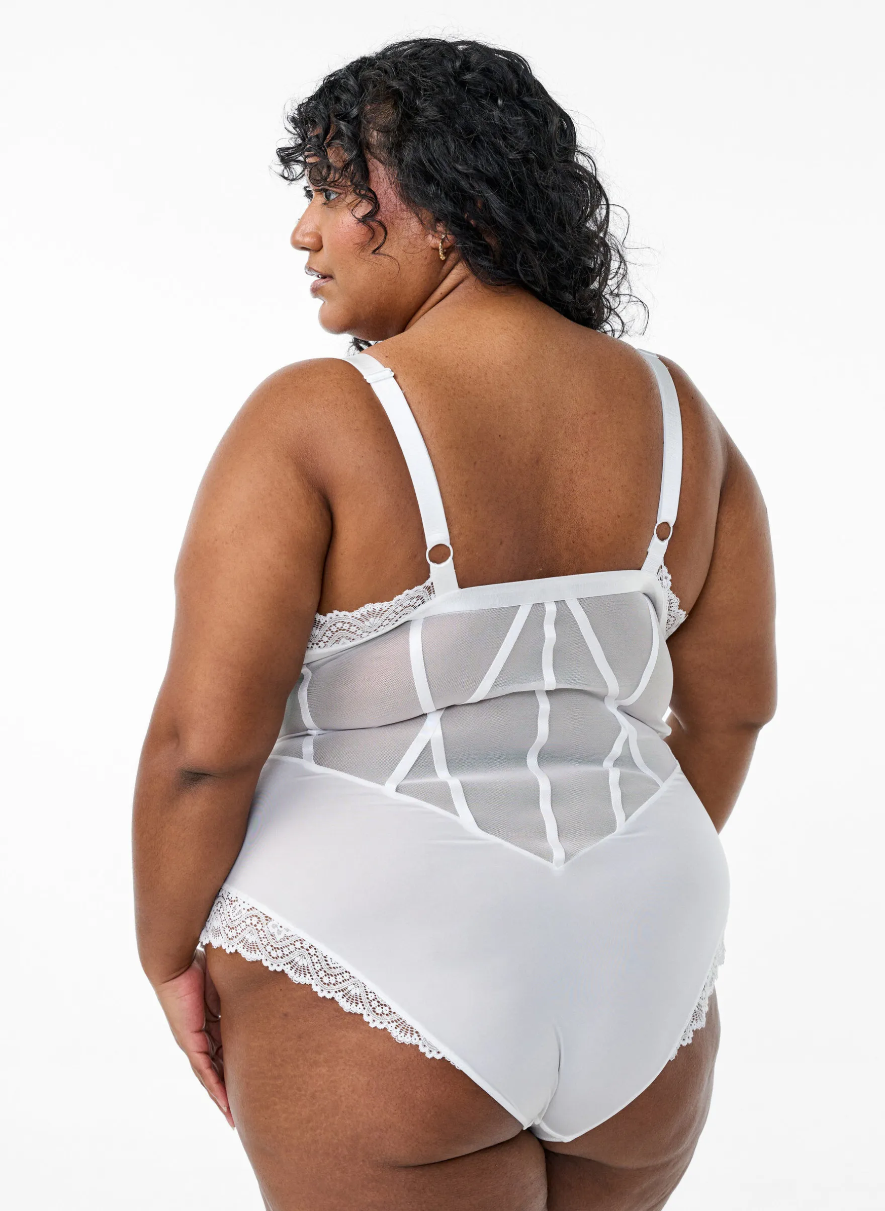 Body mit Spitzendetails und Schnürdetails