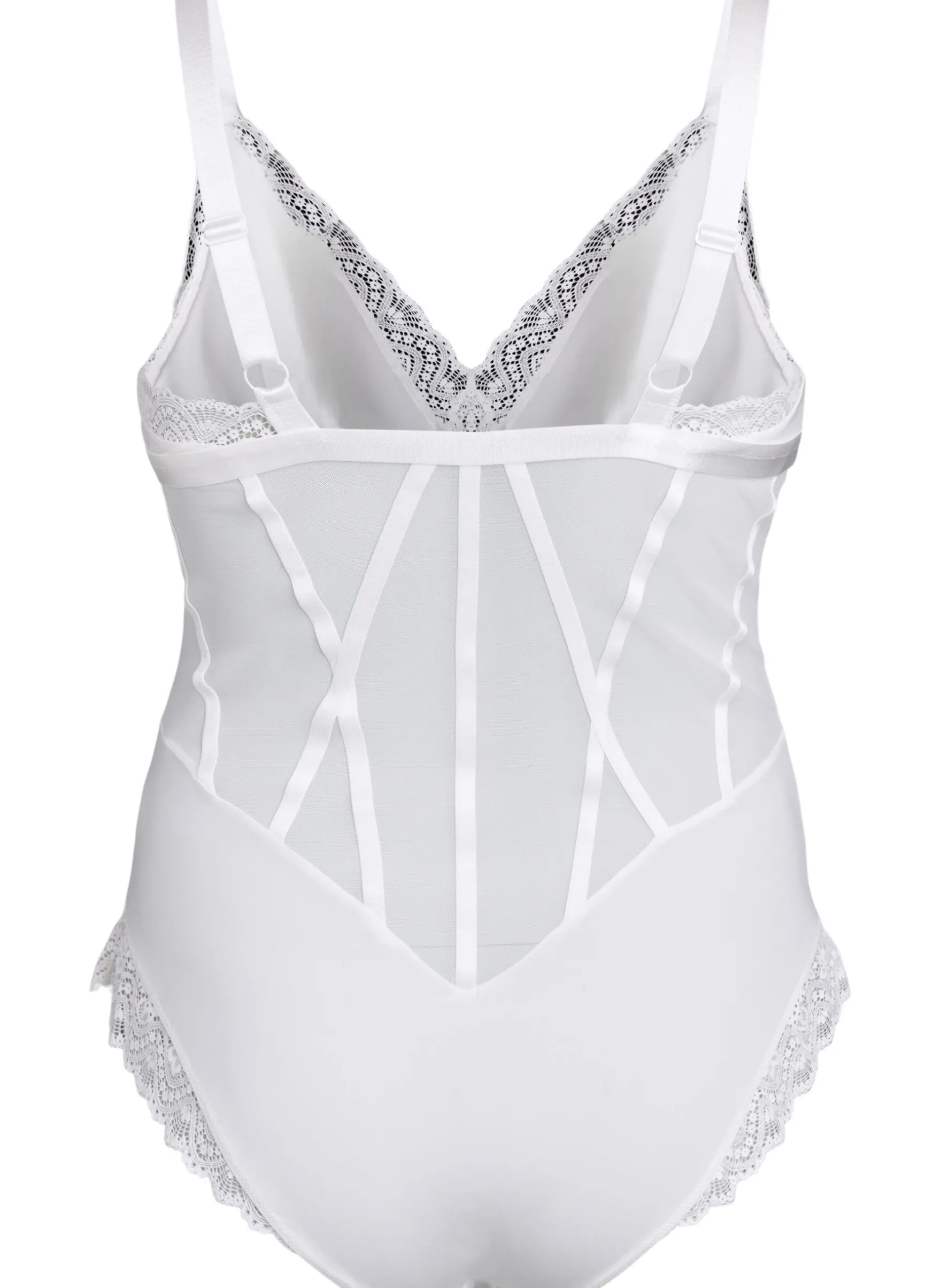 Body mit Spitzendetails und Schnürdetails