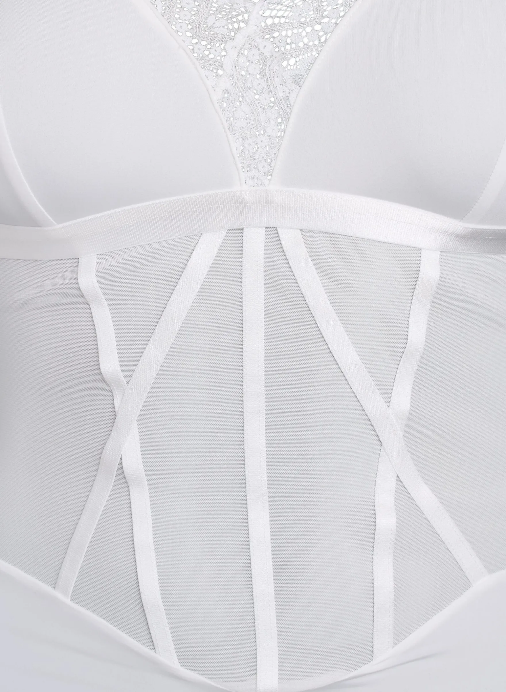 Body mit Spitzendetails und Schnürdetails