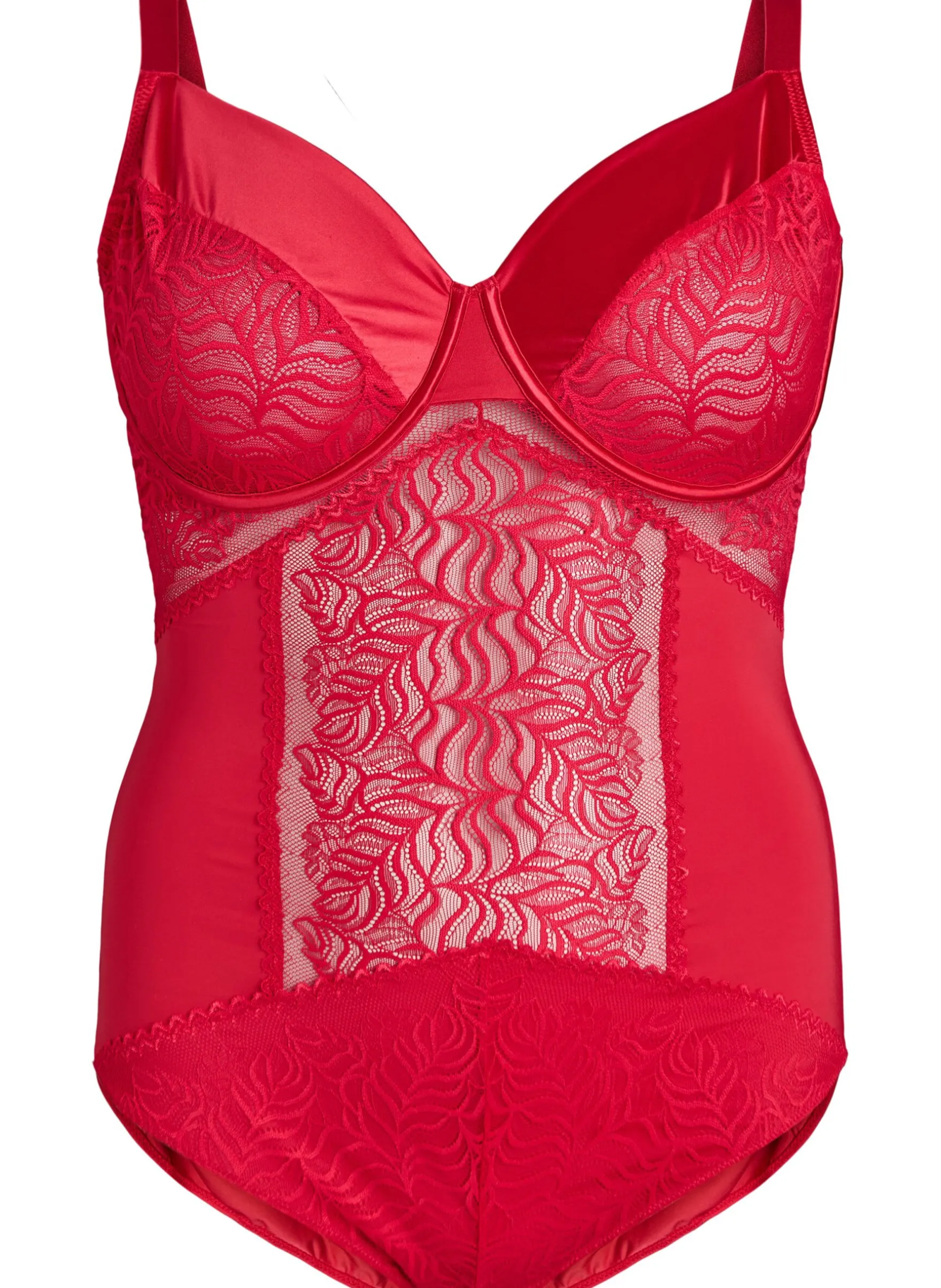 Body mit Spitzen- und Satindetails