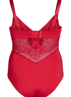 Body mit Spitzen- und Satindetails