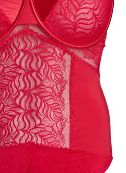 Body mit Spitzen- und Satindetails