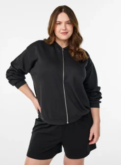 Bomber-Cardigan mit Reißverschluss