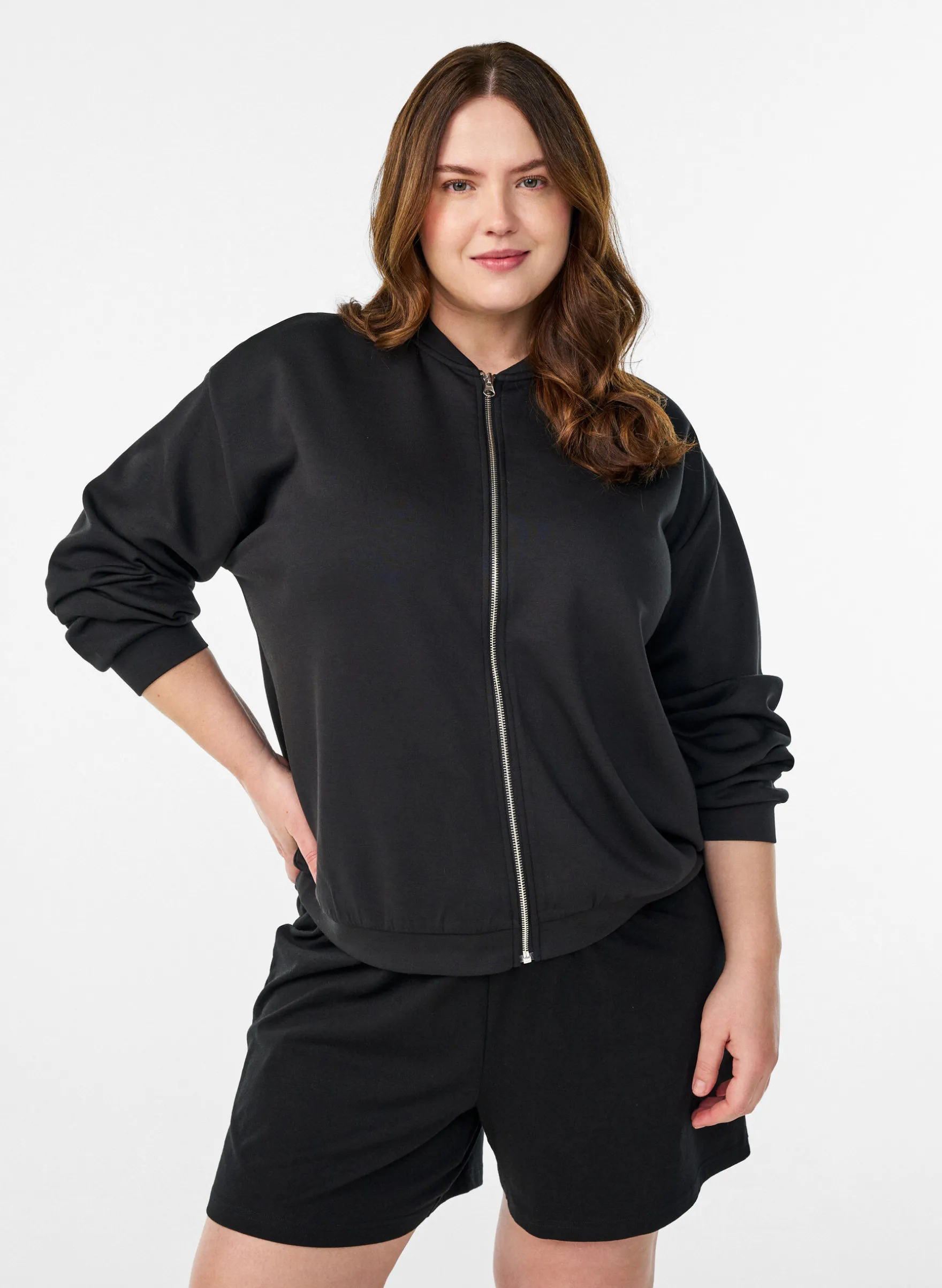 Bomber-Cardigan mit Reißverschluss