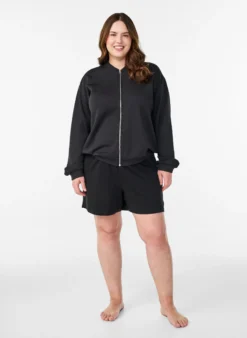 Bomber-Cardigan mit Reißverschluss