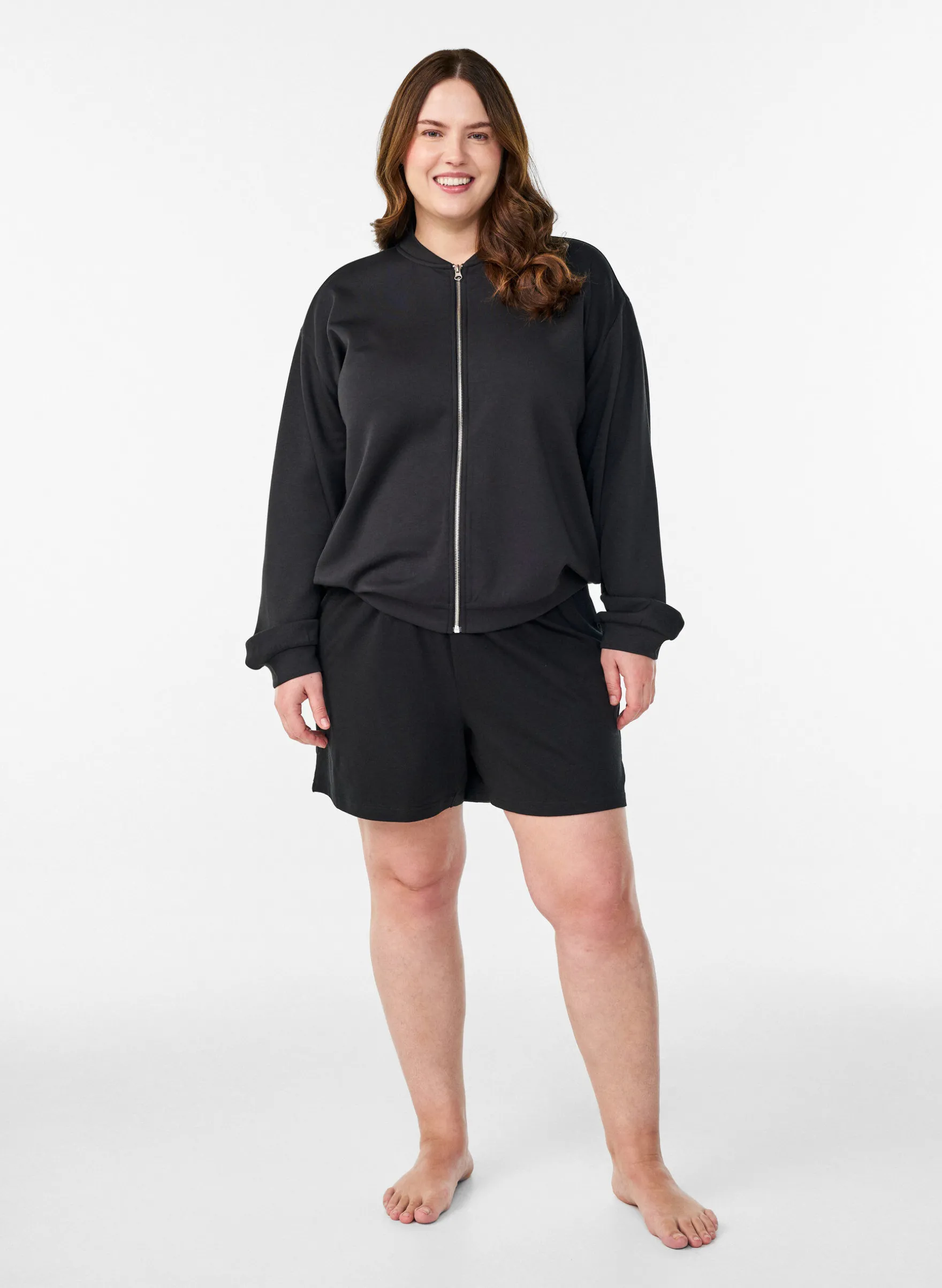 Bomber-Cardigan mit Reißverschluss