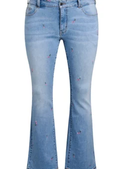 Bootcut Jeans mit gestickten Blumen