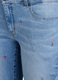 Bootcut Jeans mit gestickten Blumen