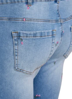 Bootcut Jeans mit gestickten Blumen