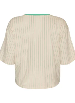 Boxy T-Shirt mit Streifen und Statement-Print