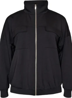 Cardigan aus Jersey mit Reißverschluss und hohem Kragen