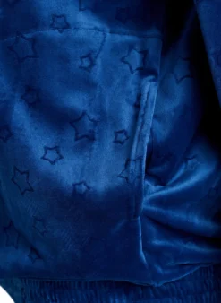 Cardigan aus Velours mit Kapuze und Taschen