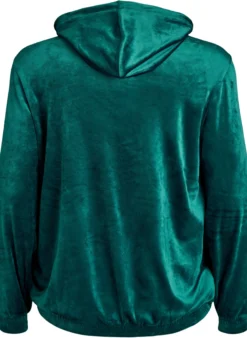Cardigan aus Velours mit Reißverschluss und Kapuze