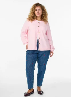 Cardigan aus weichem Strick mit goldfarbenen Knöpfen