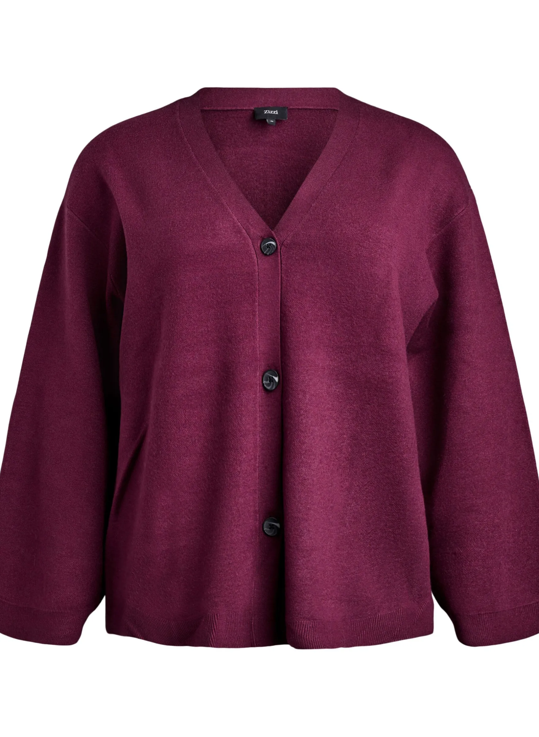 Cardigan mit V-Ausschnitt und weiten Ärmeln