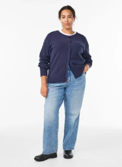 Cardigan mit Zopfmuster-Ärmeln