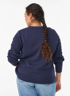 Cardigan mit Zopfmuster-Ärmeln