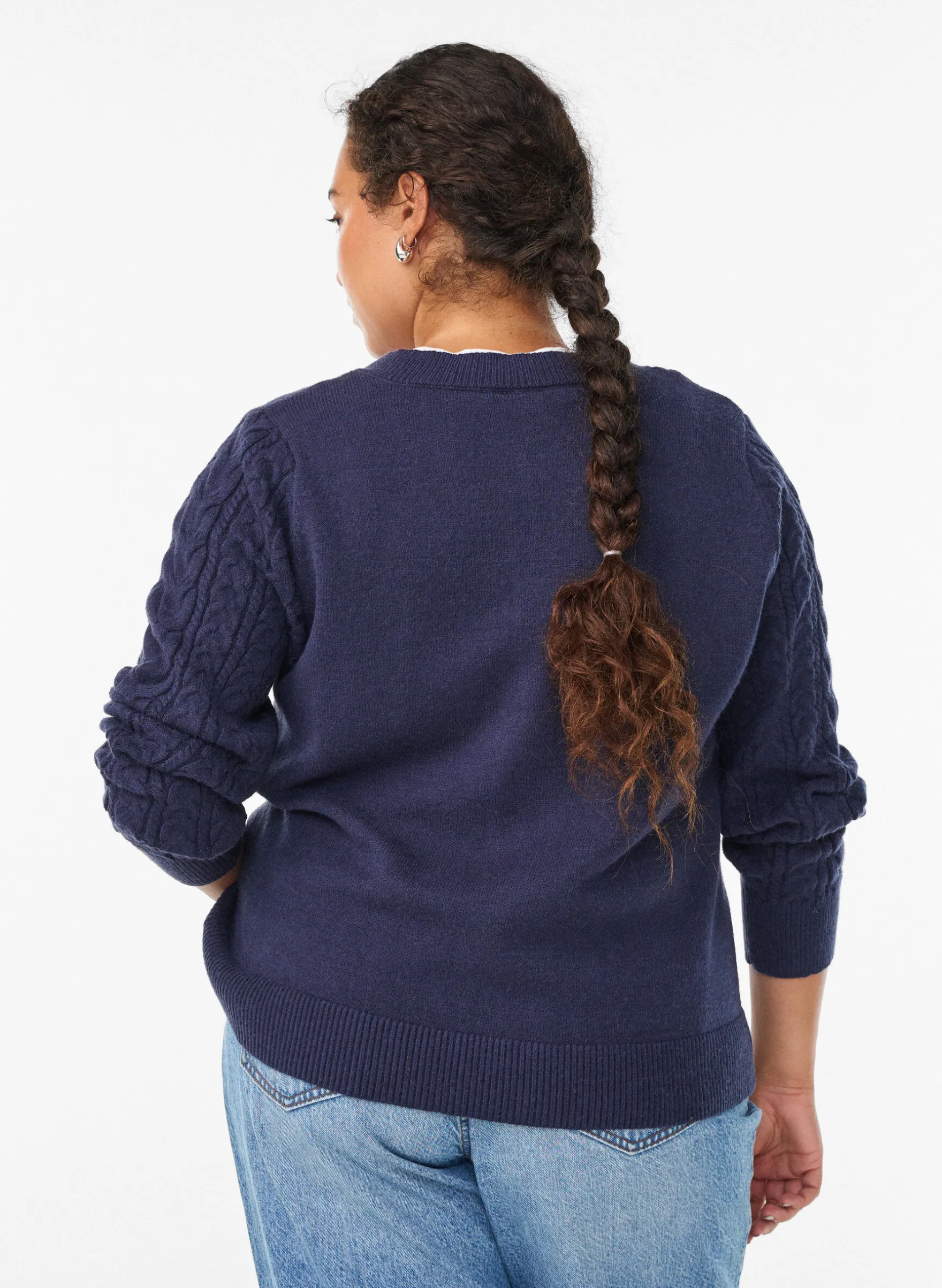 Cardigan mit Zopfmuster-Ärmeln