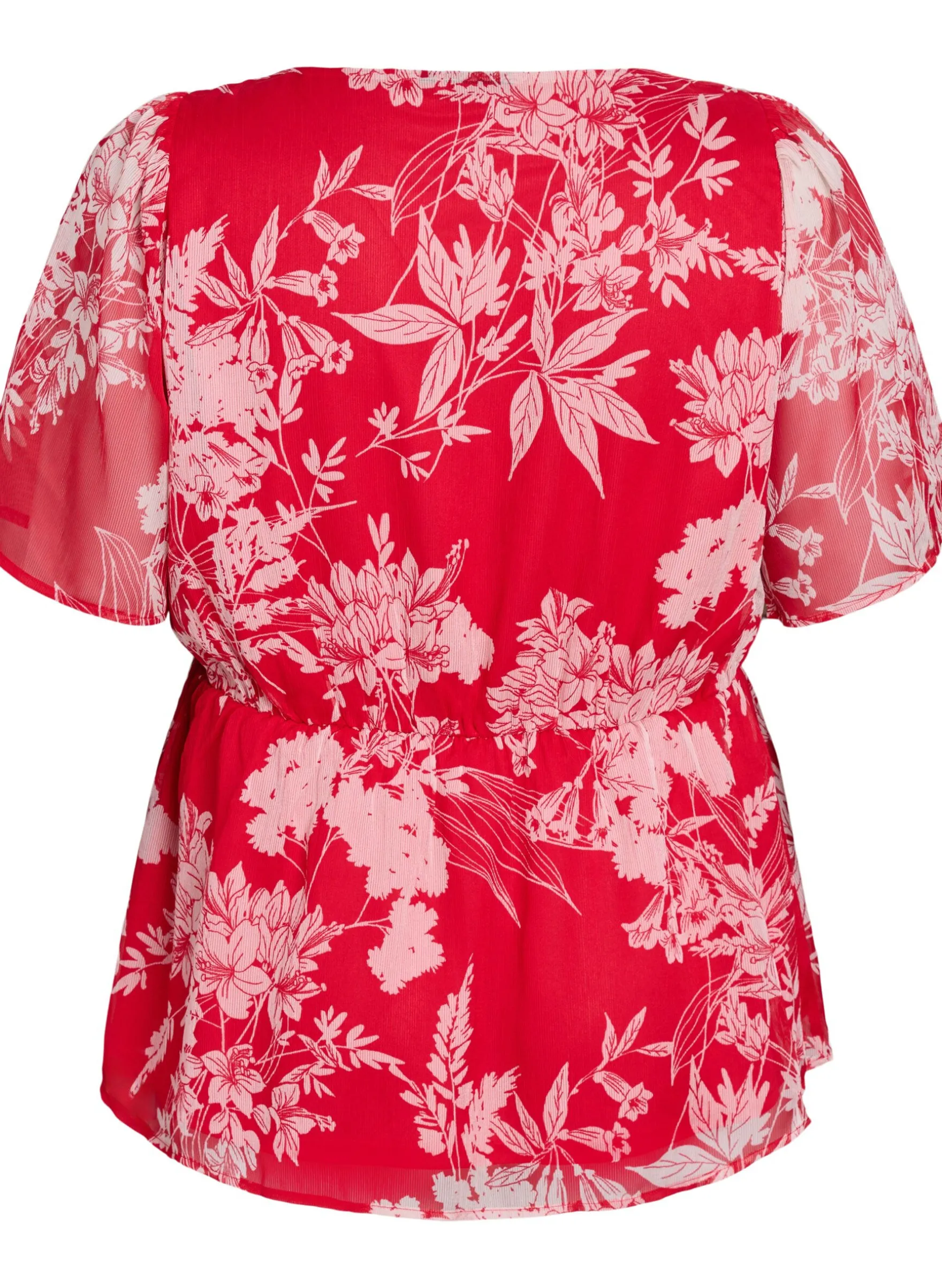 Chiffonbluse mit Blumenmuster und elastischer Taille
