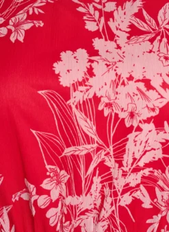Chiffonbluse mit Blumenmuster und elastischer Taille
