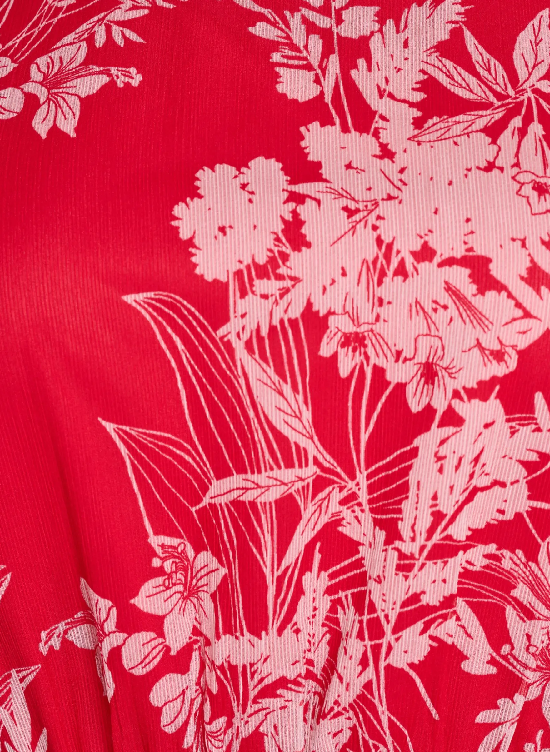 Chiffonbluse mit Blumenmuster und elastischer Taille