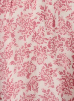 Chiffonbluse mit Blumenprint und Häkelborte