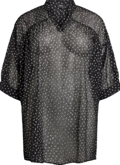 Chiffontunika mit Samtpunkte-Muster