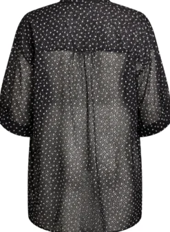 Chiffontunika mit Samtpunkte-Muster