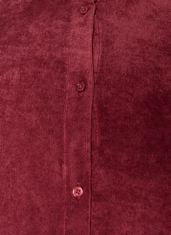 Cordkleid in A-Linie mit Stehkragen