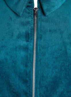 Cordkleid mit Reißverschluss und 3/4-Ärmeln