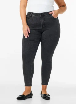 Cropped Amy Jeans mit Reißverschluss