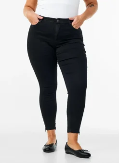 Cropped Amy Jeans mit Reißverschluss