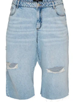 Cropped Jeans mit abgenutzter Optik und offenen Kanten