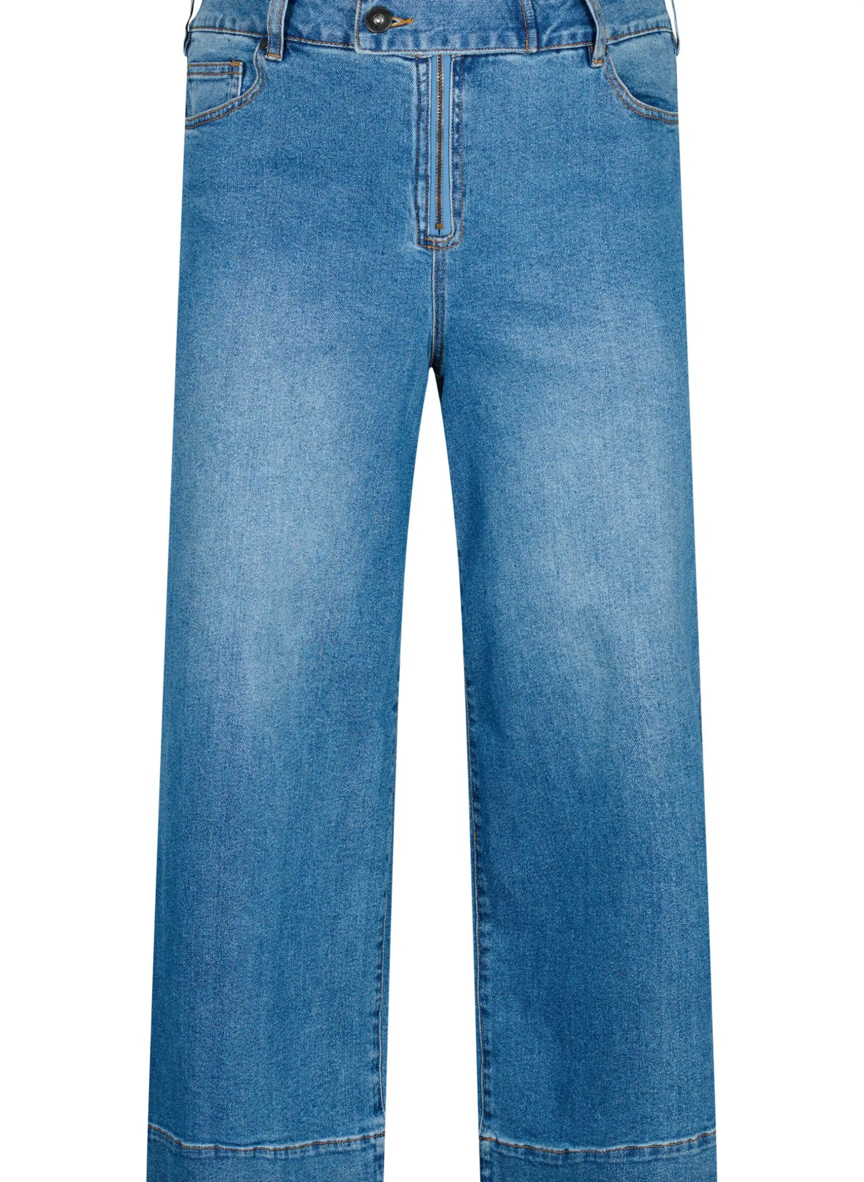 Cropped Jeans mit breitem Bein