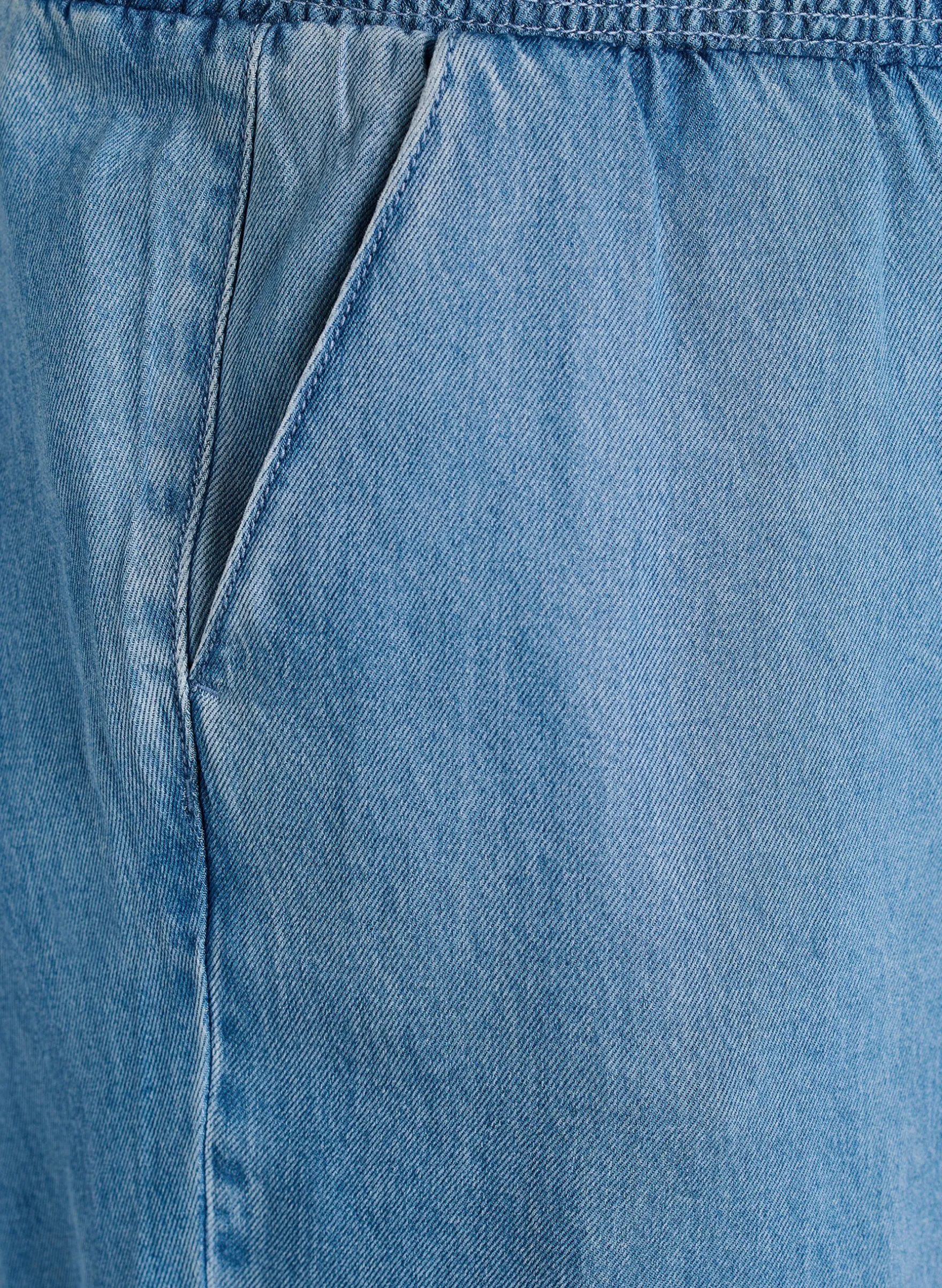 Culotte aus Lyocell mit weitem Bein in Jeans-Optik