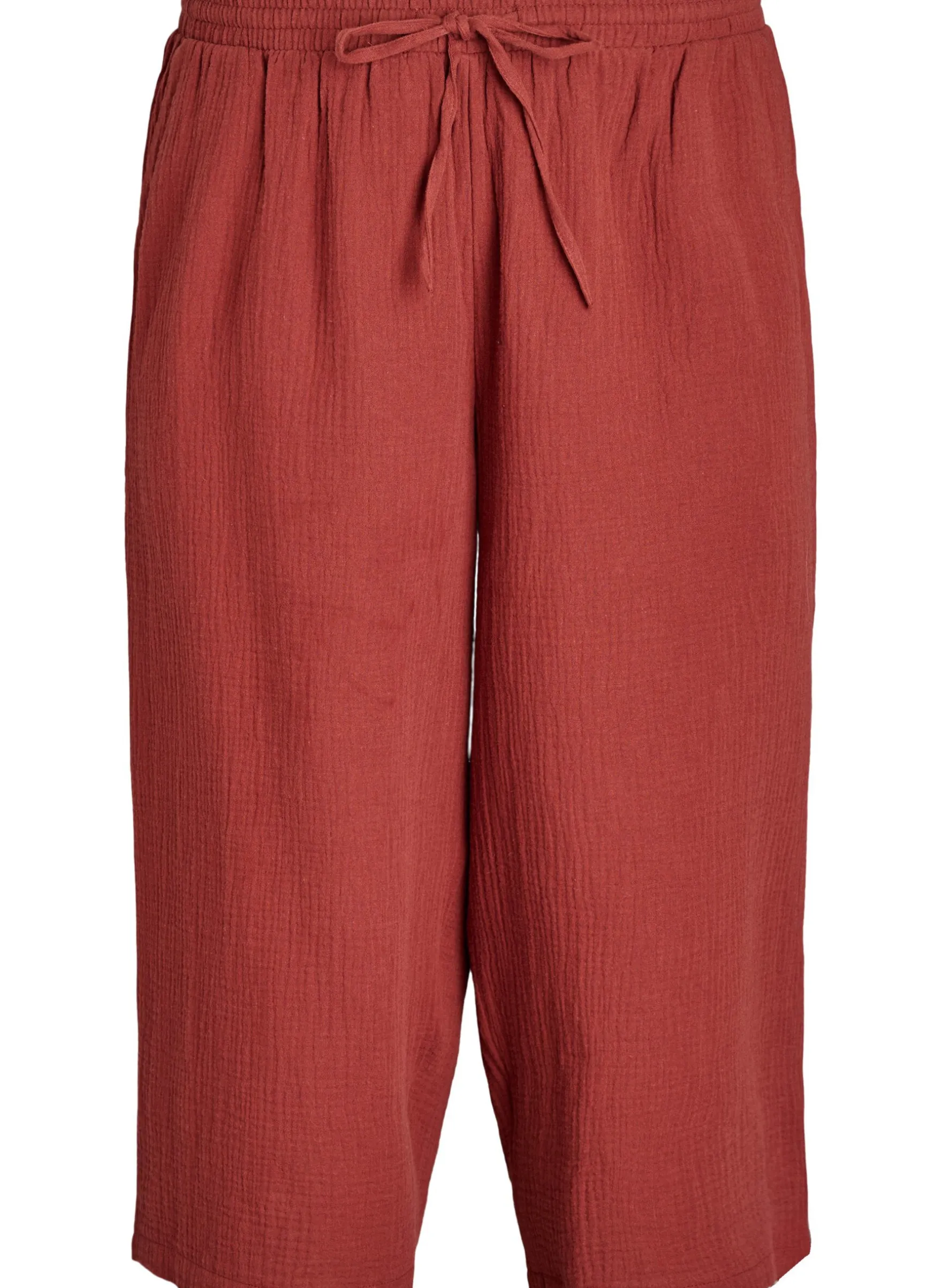 Culotte-Hose aus Baumwollmusselin mit hohem Bund.