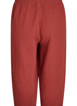 Culotte-Hose aus Baumwollmusselin mit hohem Bund.
