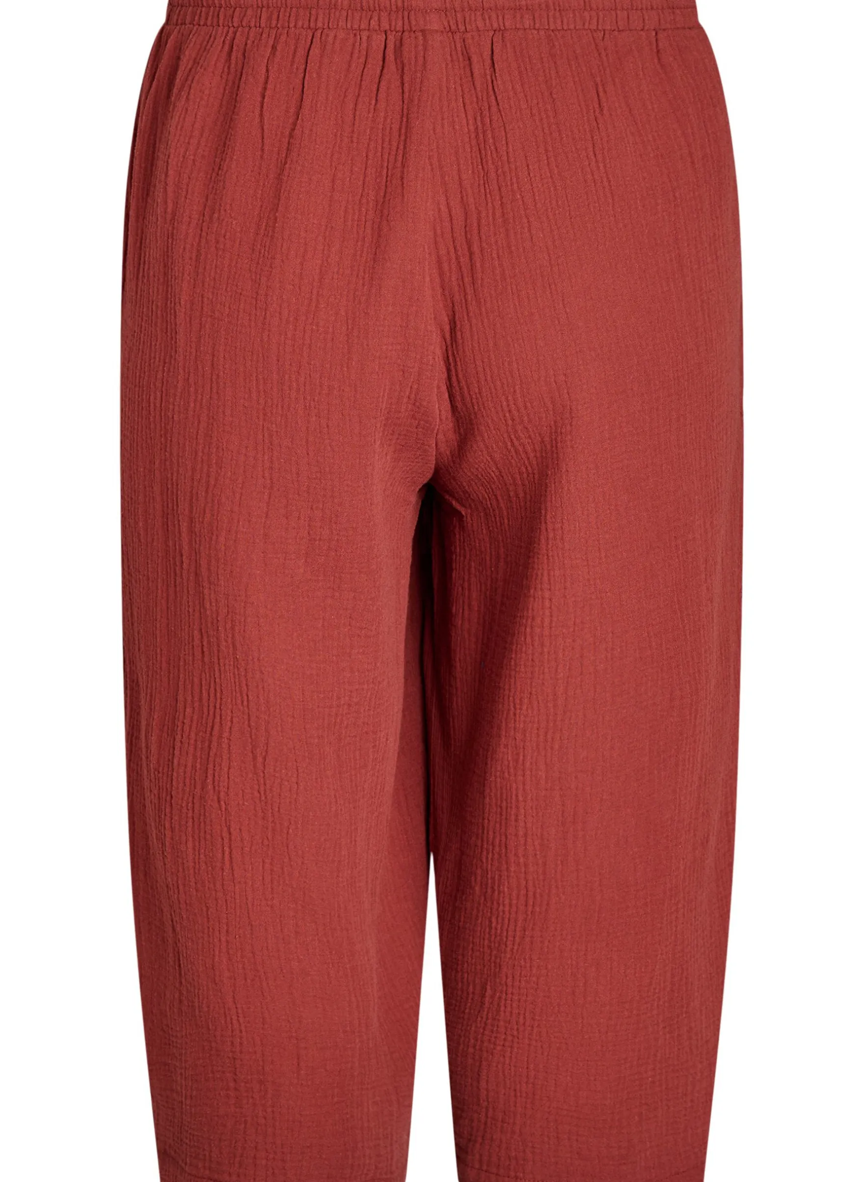 Culotte-Hose aus Baumwollmusselin mit hohem Bund.