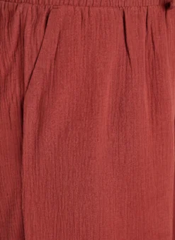 Culotte-Hose aus Baumwollmusselin mit hohem Bund.