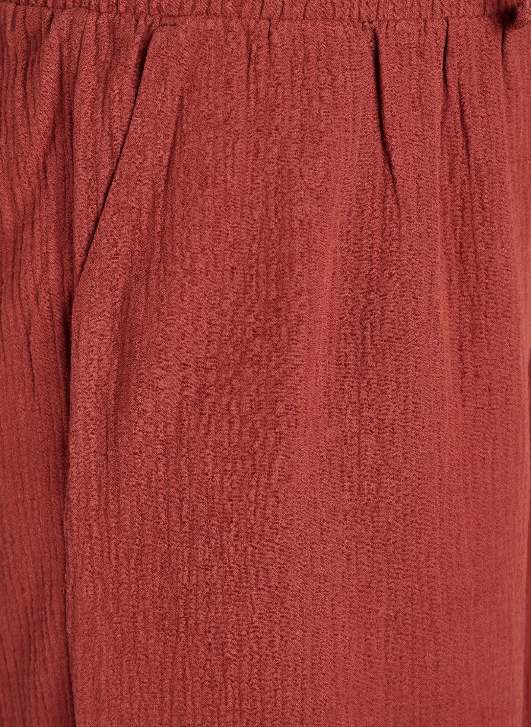 Culotte-Hose aus Baumwollmusselin mit hohem Bund.