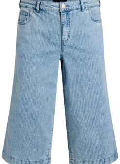 Culotte-Jeans mit Nadelstreifen und weitem Bein