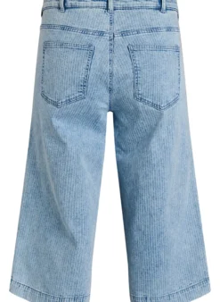 Culotte-Jeans mit Nadelstreifen und weitem Bein