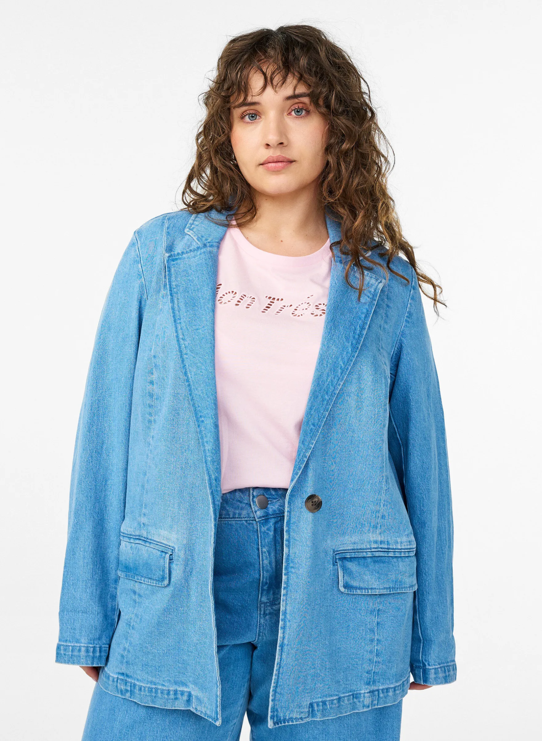 Denimblazer mit Taschen