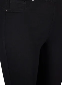 Denim-Caprihosen mit elastischem Bund