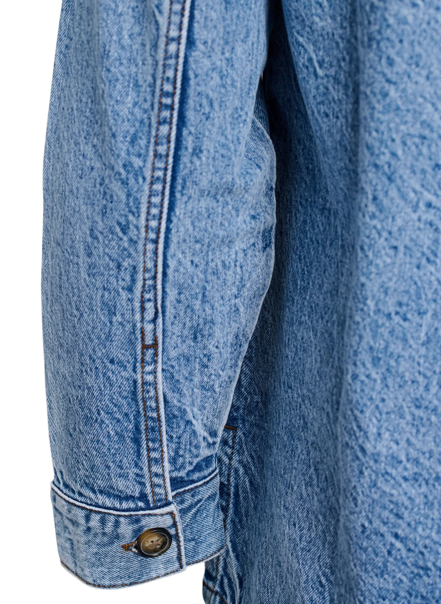 Denim-Hemd mit halber Knopfleiste und Brusttaschen